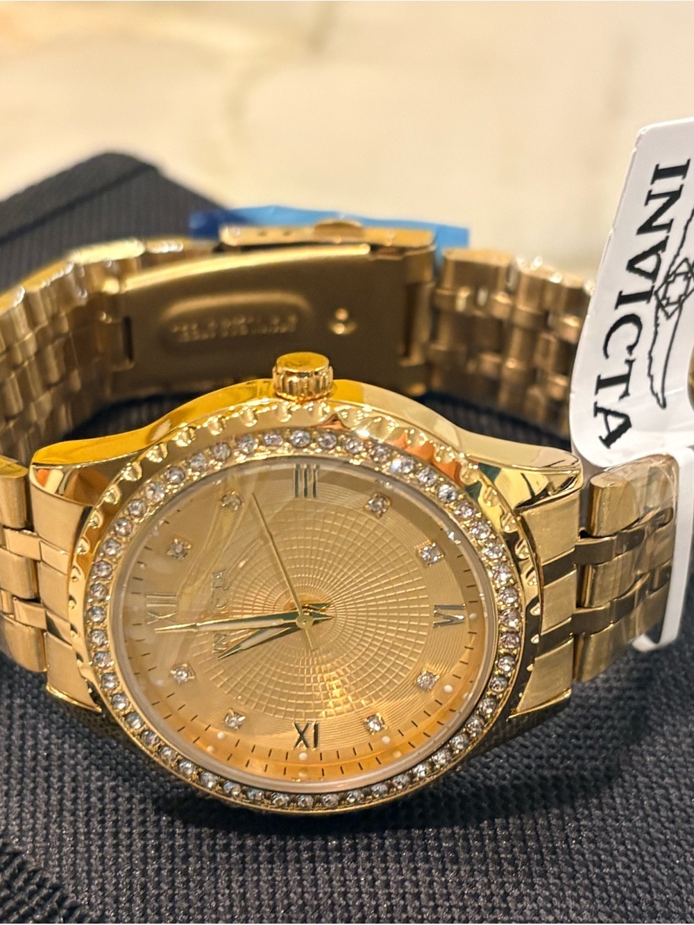 Invicta Gold-Tone Men's Crystal Accent Bracelet Watch - Picture 5 of 6